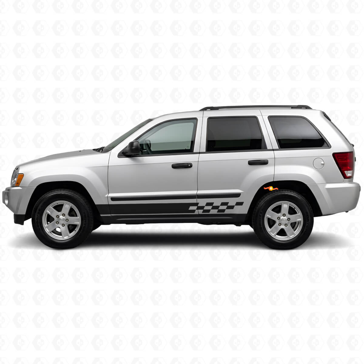 Schachbrett-Streifen Seiten Vinyl-Aufkleber für Jeep Grand Cherokee 2005-2010
