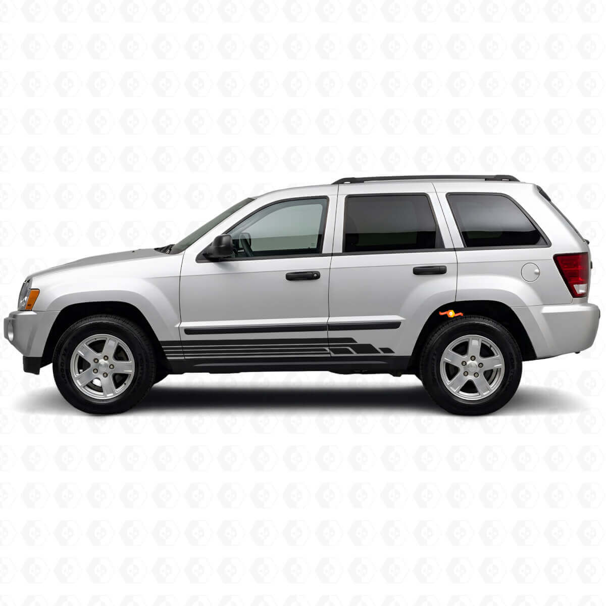 Gebogene Streifen Seiten-Vinylaufkleber-Set für Jeep Grand Cherokee 2005-2010