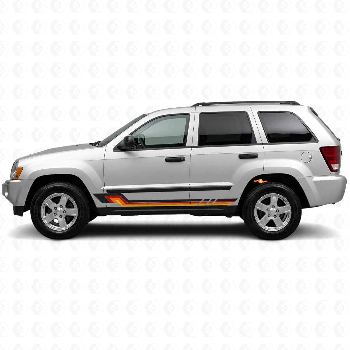 Vintage-Stil Seitenstreifen Vinyl-Aufkleber für Jeep Grand Cherokee 2005-2010