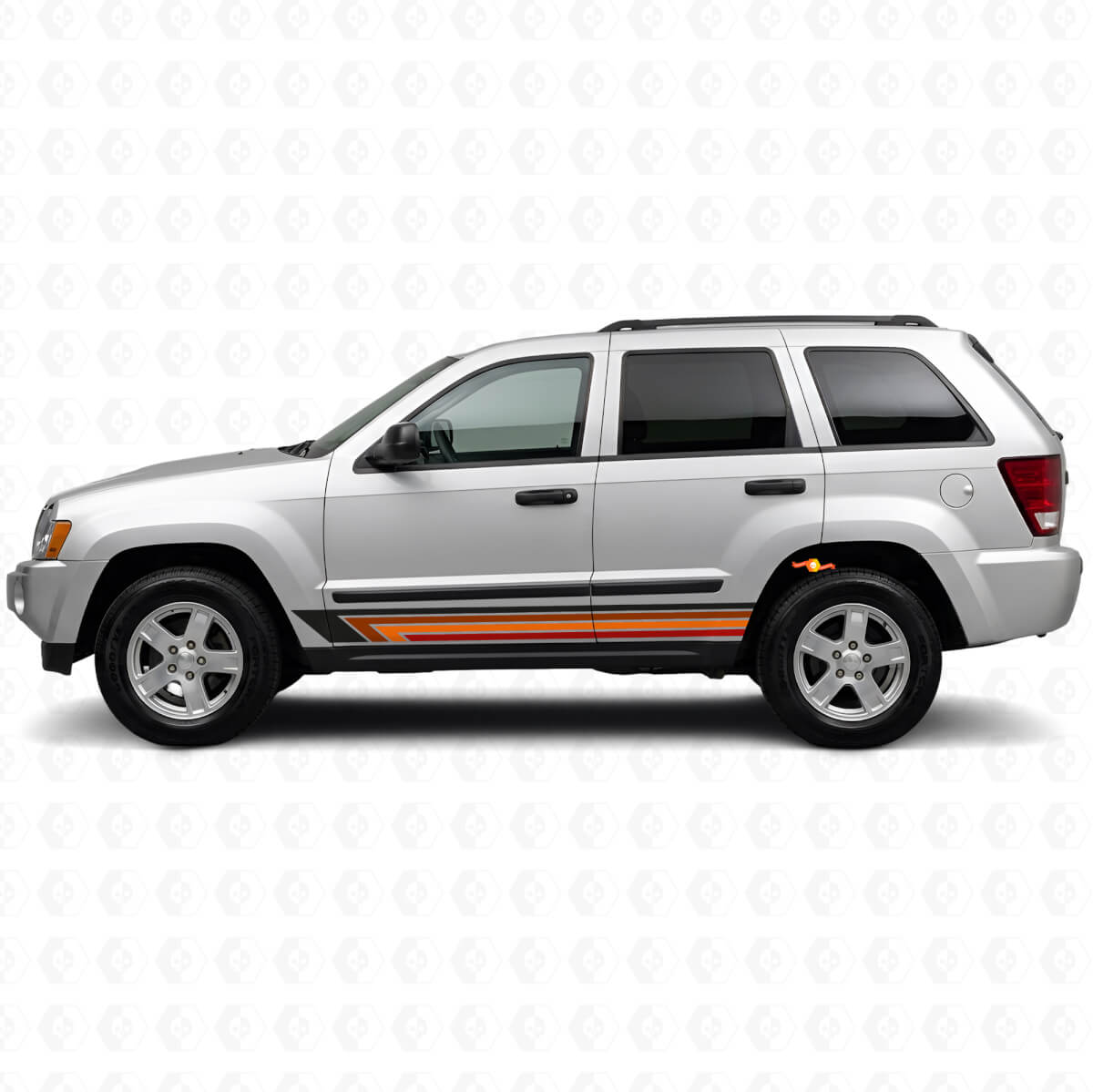 Vintage gerade Streifen Seitenvinylaufkleber für Jeep Grand Cherokee 2005-2010
