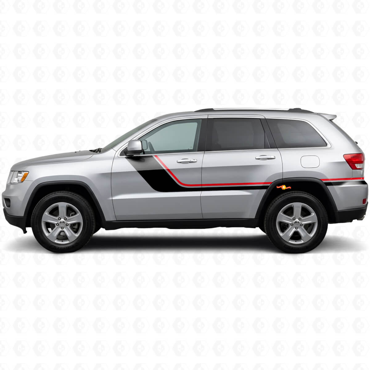 Zwillingsstreifen Seiten-Vinylaufkleber für Jeep Grand Cherokee 2011-2021