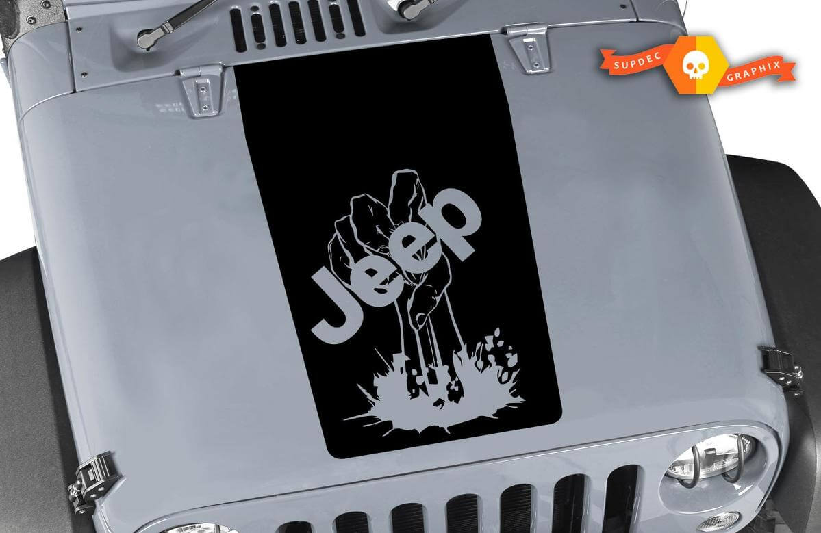 Jeep Zombie Hand Wrangler Motorhaube CJ YJ TJ JK Vinyl-Aufkleber