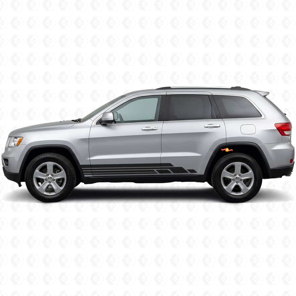 Gebogene Streifen Seiten-Vinyl-Aufkleber-Kit für Jeep Grand Cherokee 2011-2021