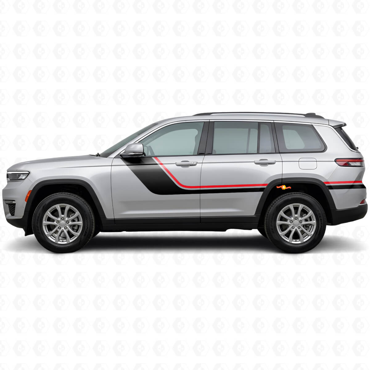 Doppelte Seitenstreifen Vinyl-Aufkleber für Jeep Grand Cherokee 2021+