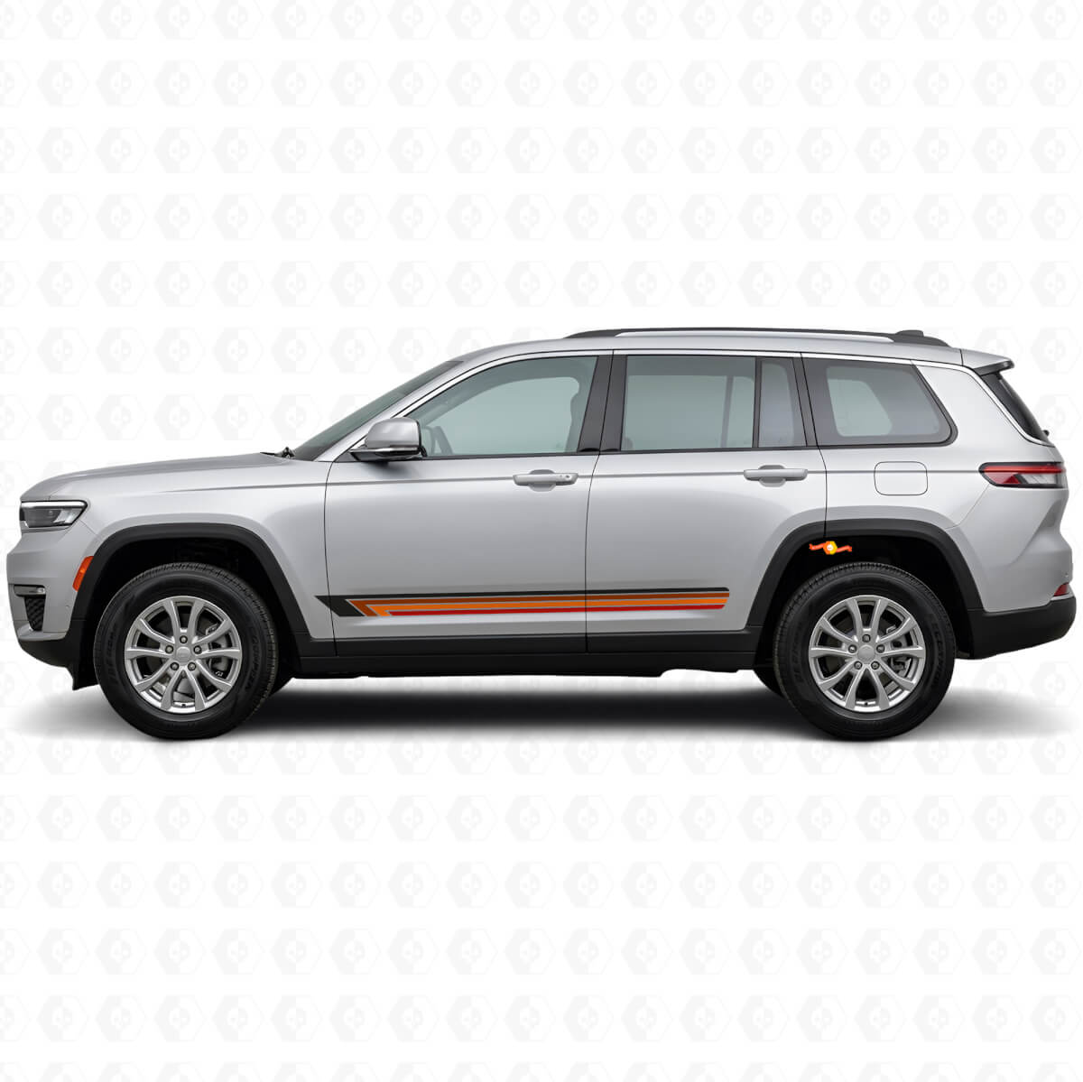 Vintage Gerade Streifen Seiten-Vinylaufkleber für Jeep Grand Cherokee 2021+