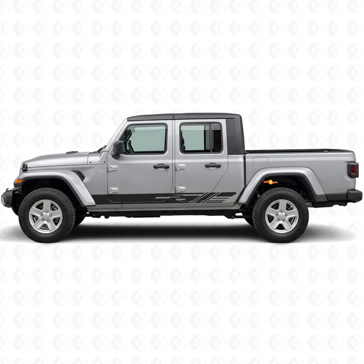 Dekoriertes Seitenstreifen-Vinylaufkleber-Set für Jeep Gladiator 2020+