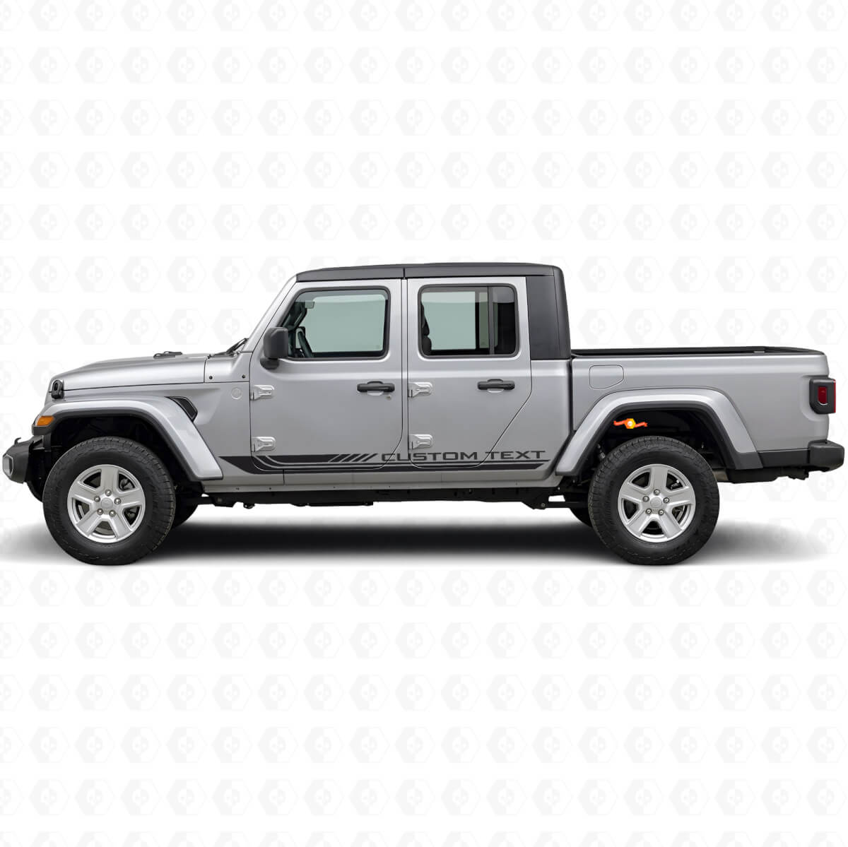 Schachbrettmuster geschwungene Seitenstreifen Vinyl-Aufkleber für Jeep Gladiator 2020+