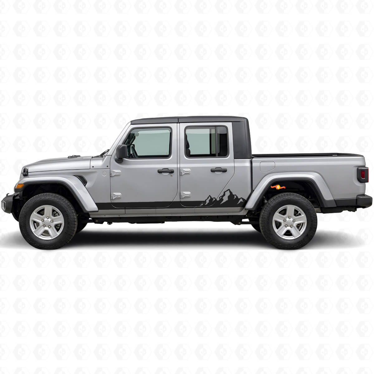 Mountains Dünne Streifen Seiten-Vinylaufkleber für Jeep Gladiator 2020+