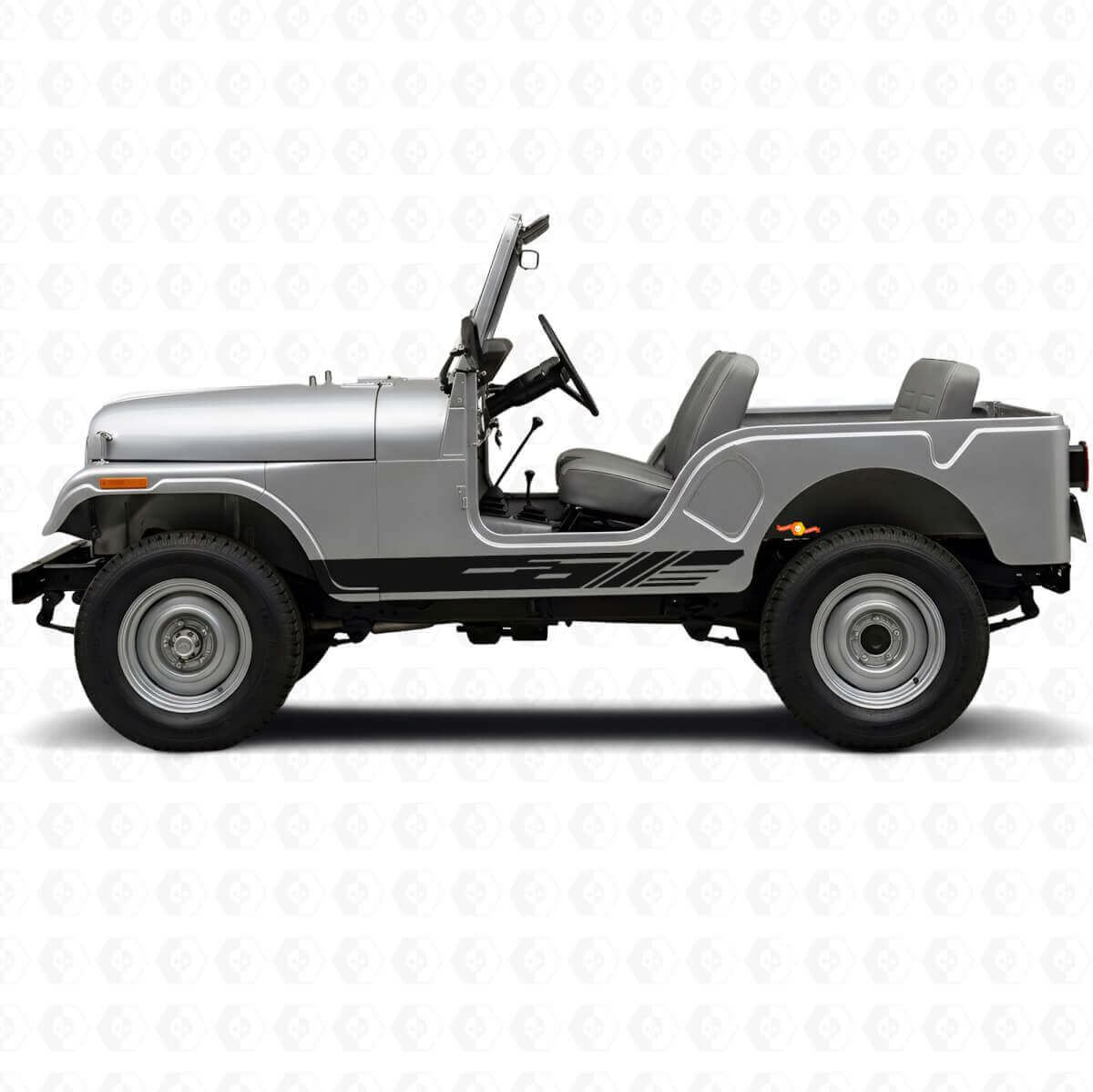 Dekoratives Seitenstreifen-Vinyl-Aufkleber-Set für Jeep CJ-5 1955-1983