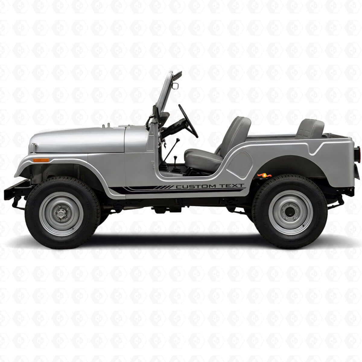 Karierte, gebogene Seitenstreifen-Vinylfolie Aufkleber für Jeep CJ-5 1955-1983