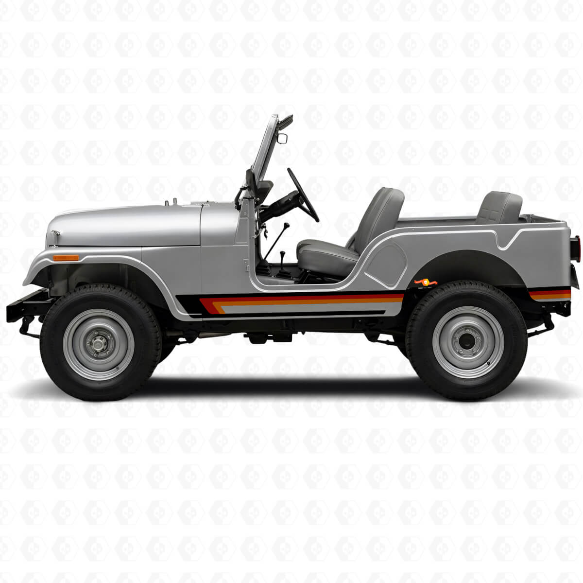 Triple Stripes Türseiten Vinylaufkleber für Jeep CJ-5 1955-1983