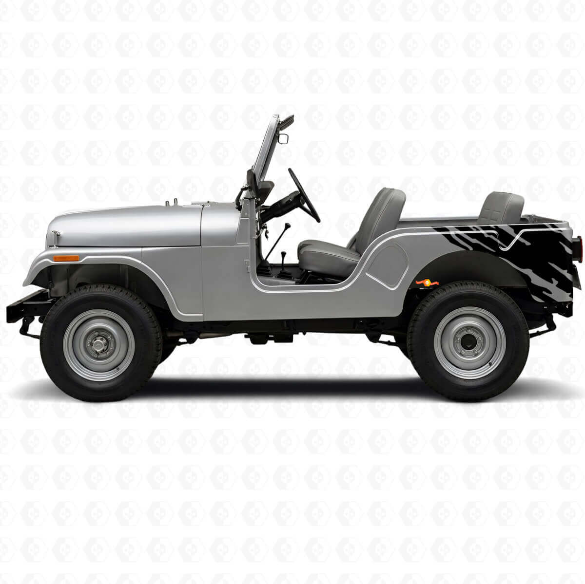 Seitlicher Heck-Spritzschutz-Aufkleber aus Vinyl für Jeep CJ-5 1955-1983