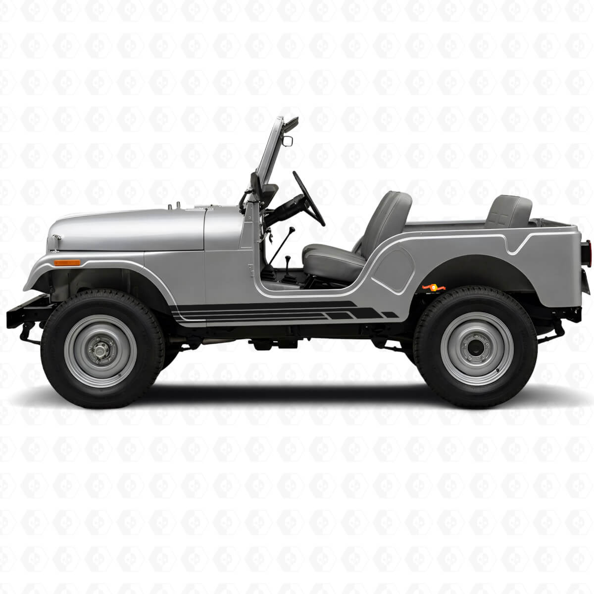 Gebogene Streifen Seiten-Vinylaufkleber-Set für Jeep CJ-5 1955-1983