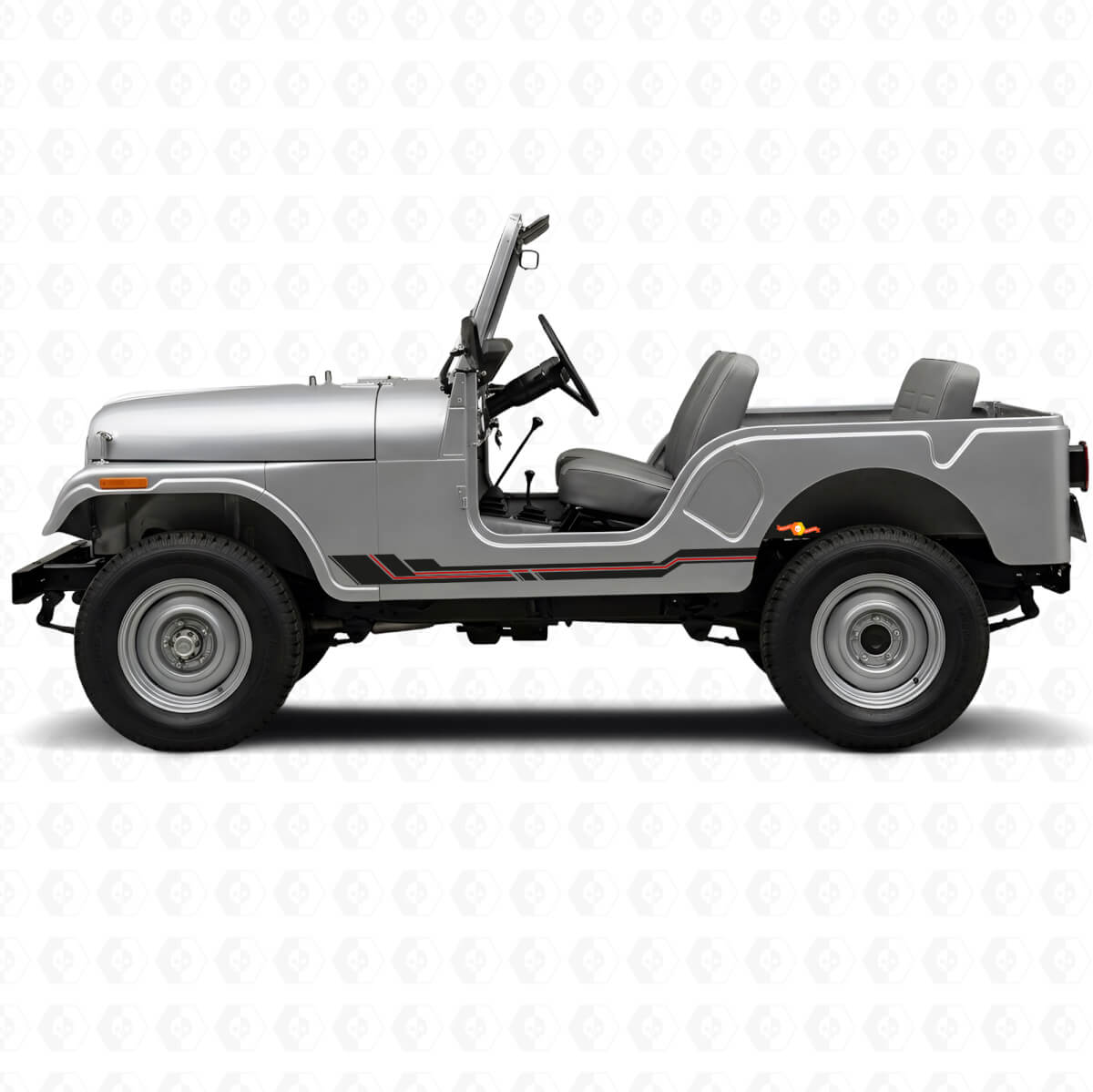Gebogene Streifen Schweller Vinyl-Aufkleber für Jeep CJ-5 1955-1983