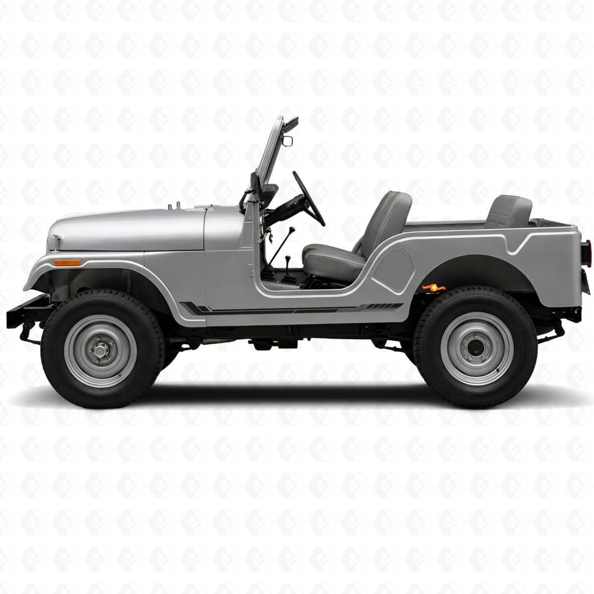 Rennstil Seitenstreifen Vinylaufkleber für Jeep CJ-5 1955-1983
