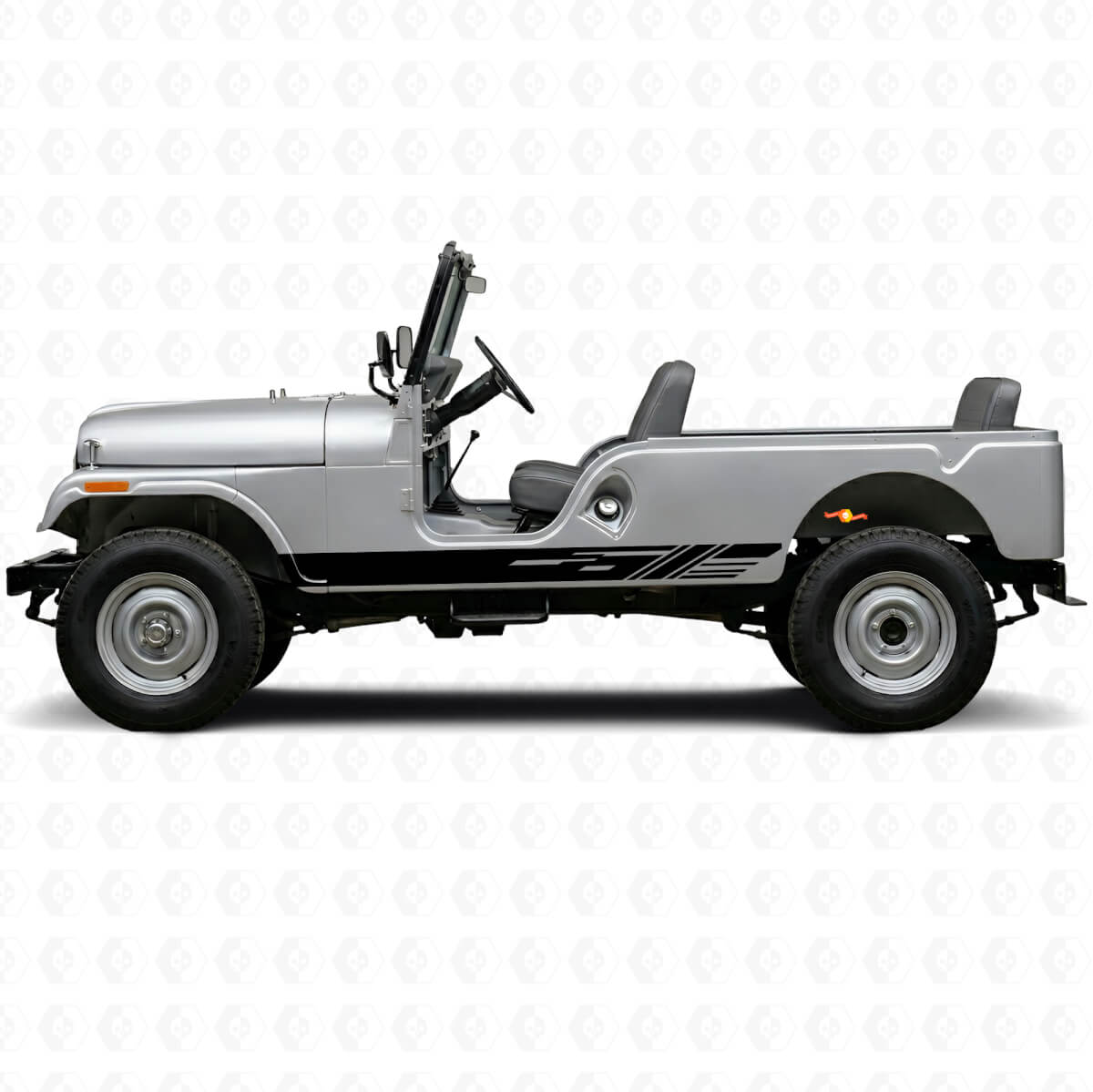 Dekorative Seitenstreifen Vinyl-Aufkleber Set für Jeep CJ-6 1955-1975