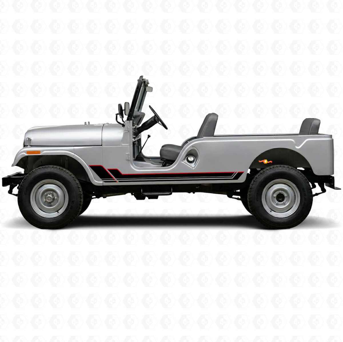 Twin Stripes Schweller Vinyl-Aufkleber für Jeep CJ-6 1955-1975