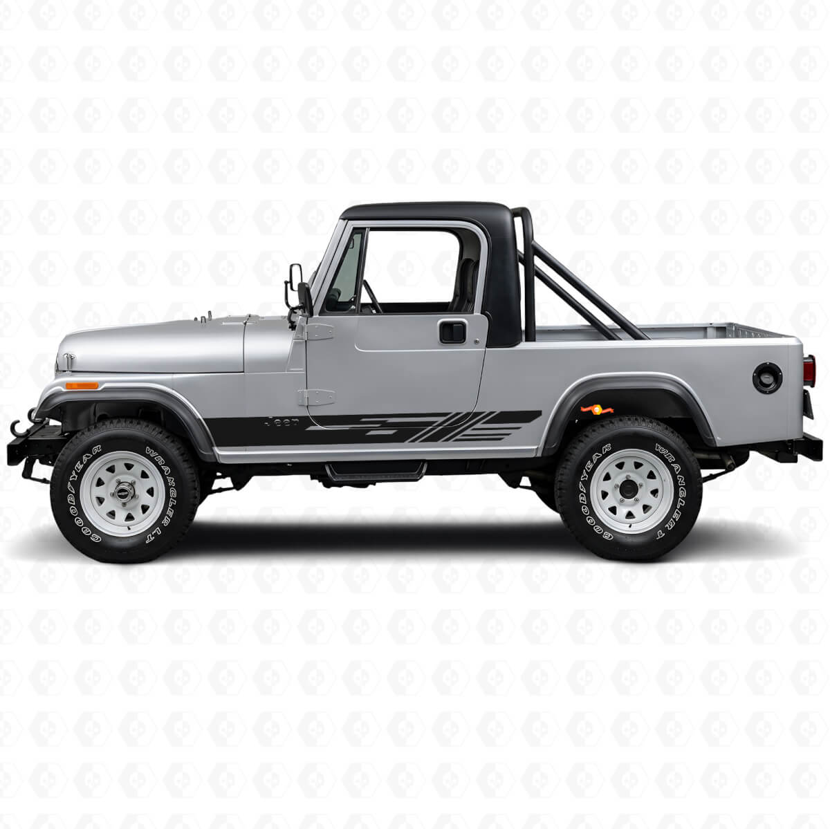 Dekoriertes Seitenstreifen-Vinylaufkleber-Kit für Jeep CJ-8 Scrambler 1981-1986