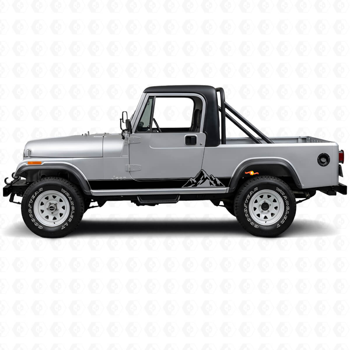 Mountains Style Streifen Seiten-Vinylaufkleber für Jeep CJ-8 Scrambler 1981-1986