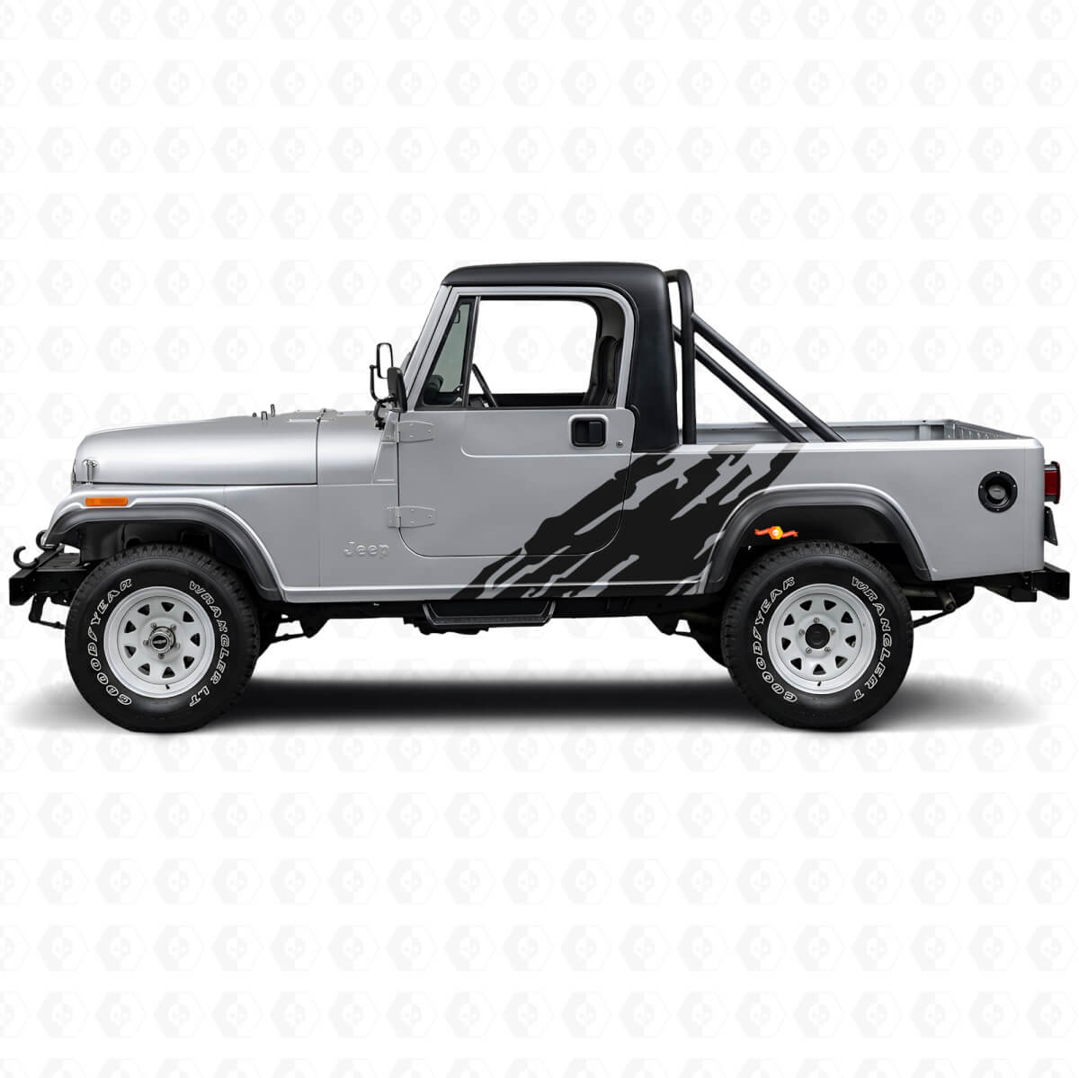 Schlammspritz-Grafik Seitenvinylaufkleber für Jeep CJ-8 Scrambler 1981-1986