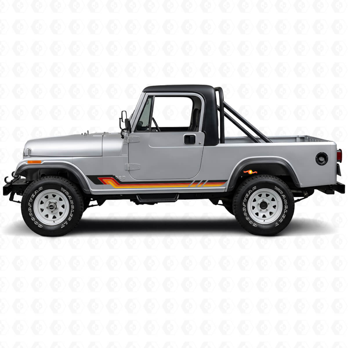 Vintage-Stil Seitenstreifen Vinylaufkleber für Jeep CJ-8 Scrambler 1981-1986