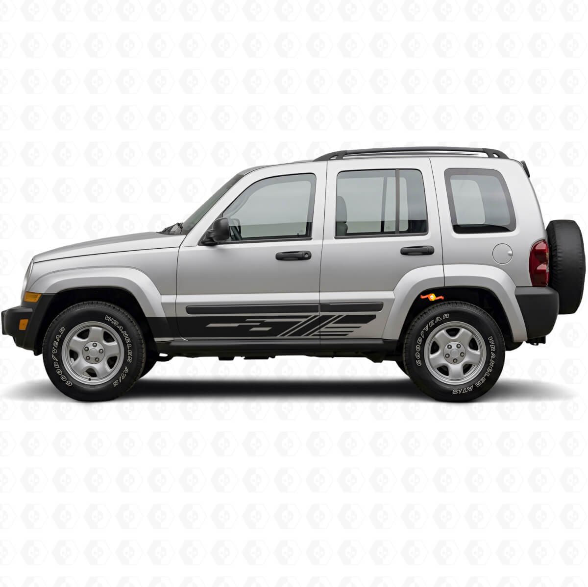 Dekoriertes Vinyl-Aufkleber-Set für Seitenstreifen für Jeep Liberty 2002-2012