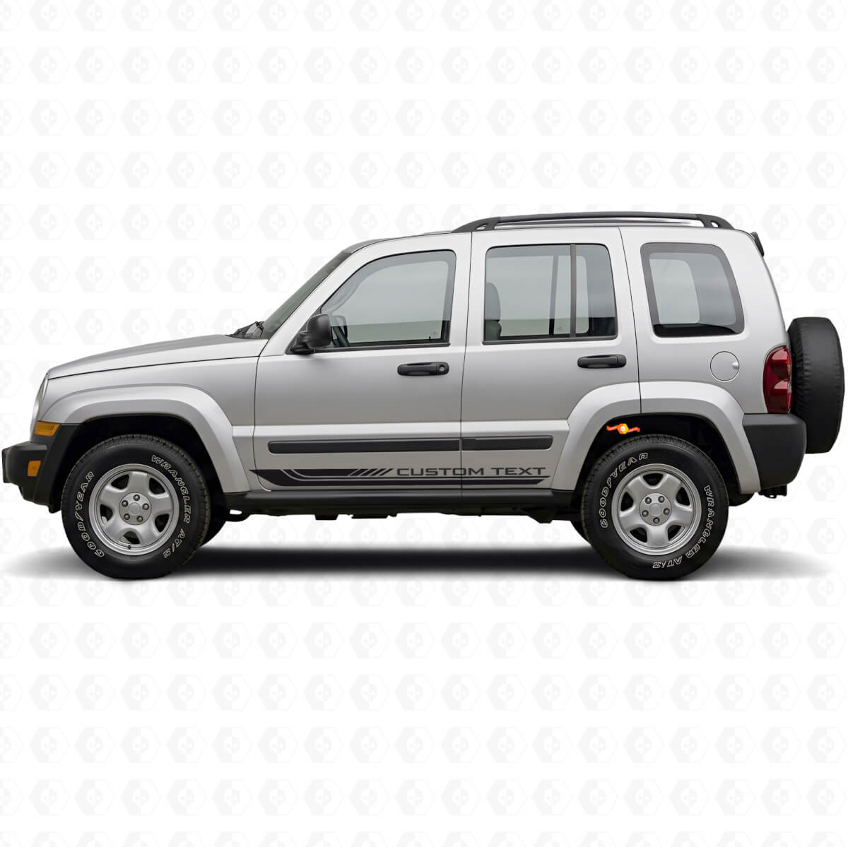 Karierte gebogene Seitenstreifen Vinyl-Aufkleber für Jeep Liberty 2002-2012