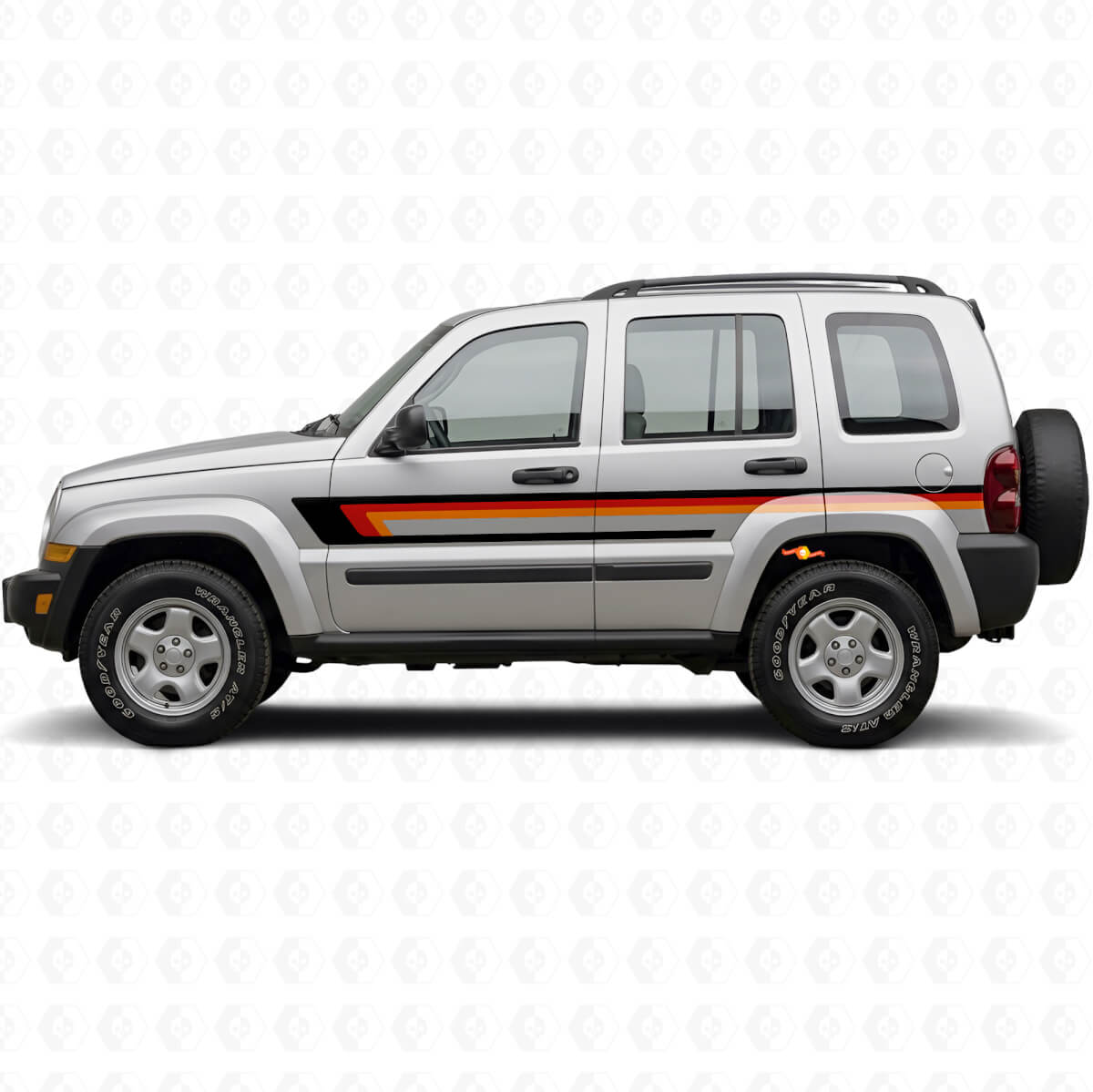 Dreifach-Streifen Türseiten-Aufkleber für Jeep Liberty 2002-2012