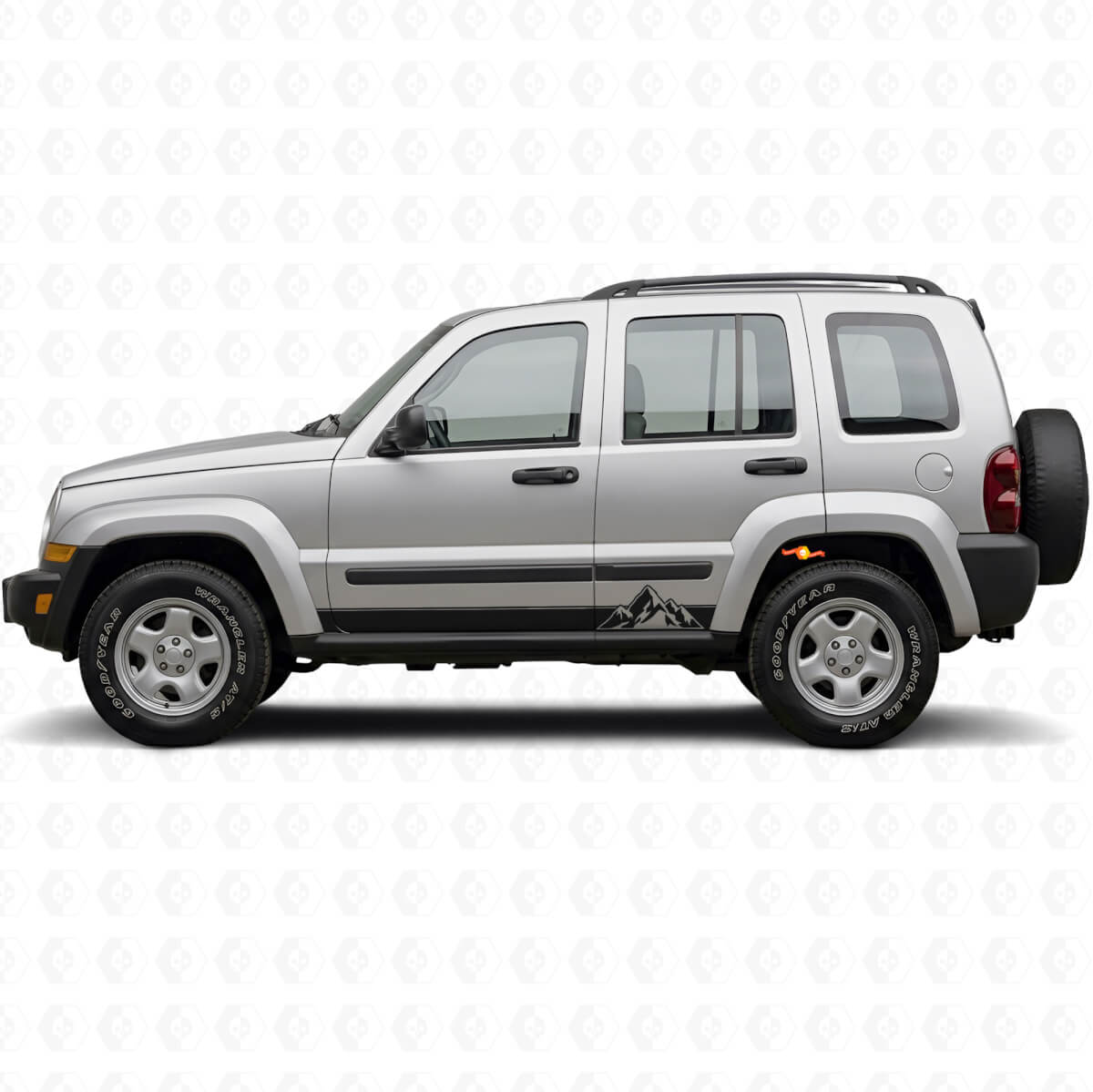 Mountains Style Streifen Seiten Vinyl Aufkleber für Jeep Liberty 2002-2012