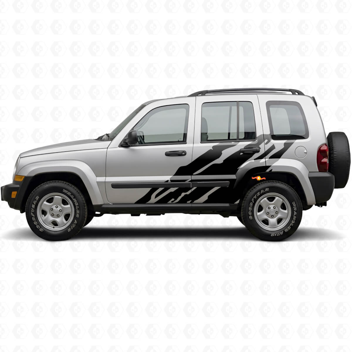 Schlammspritz-Grafik Seitenvinylaufkleber für Jeep Liberty 2002-2012