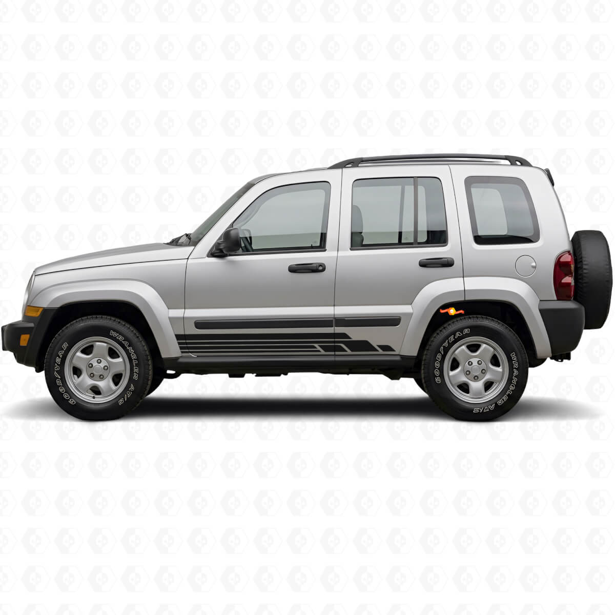 Gebogene Streifen Seiten-Vinyl-Aufkleber-Set für Jeep Liberty 2002-2012