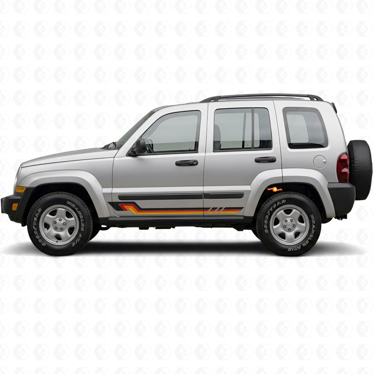 Vintage-Stil Seitenstreifen Vinyl-Aufkleber für Jeep Liberty 2002-2012