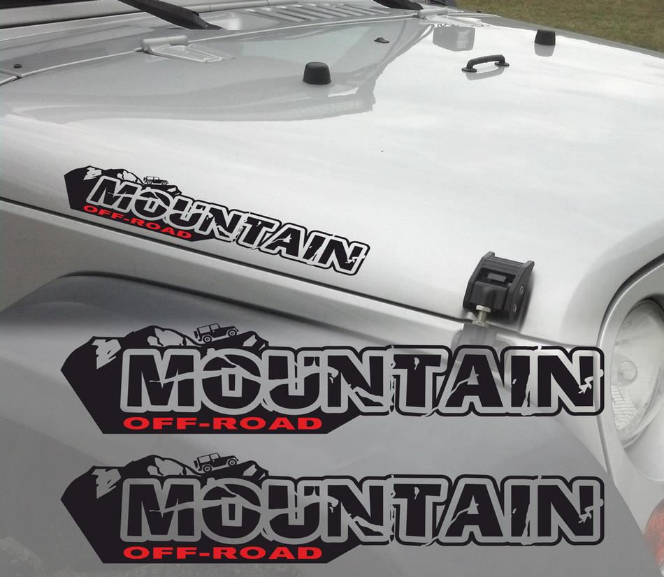 Paar Mountain Off Road Wrangler Aufkleber Set Jeep Aufkleber Hood Fender Grafik tj jk cj yj rubicon eine Farbe