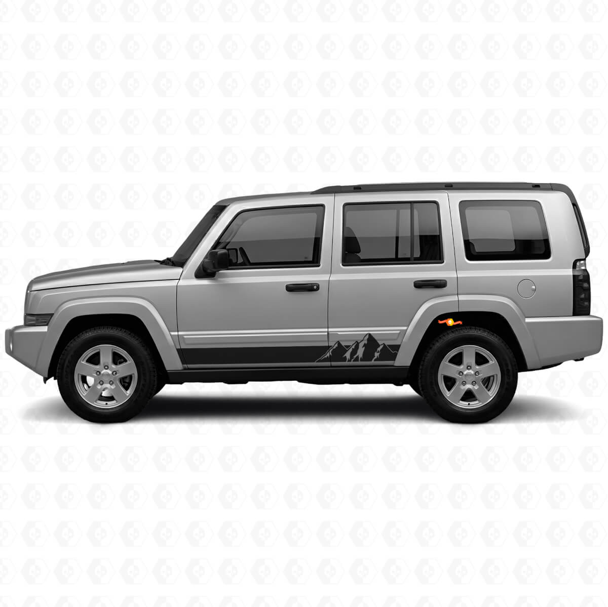 Berge Breite Streifen Seiten-Vinylaufkleber für Jeep Commander 2006-2010