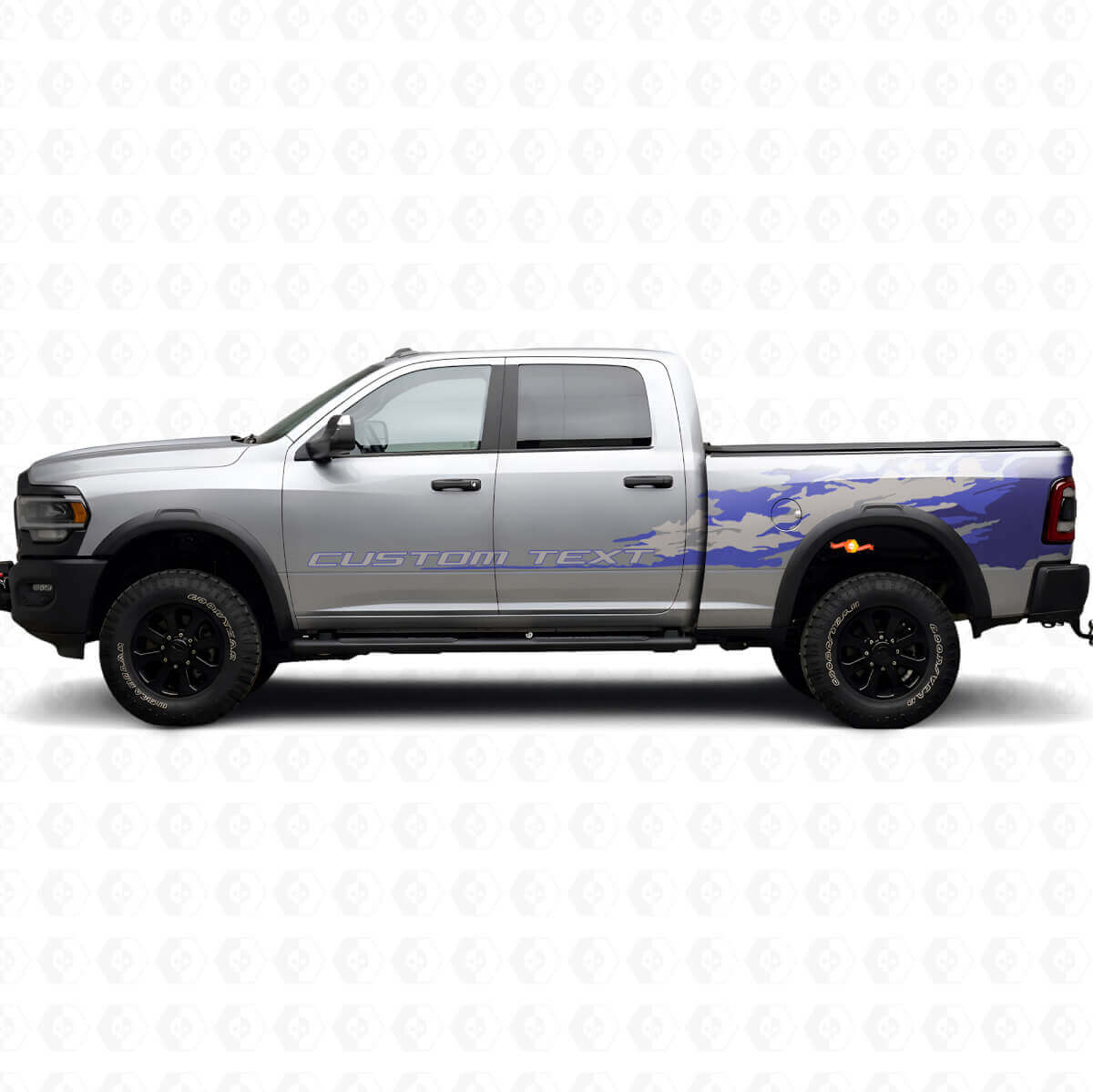 Individuelles Text-Schlamm-Spritzschutz-Seiten-Vinyl-Aufkleber-Set für Dodge Ram 2013–2020