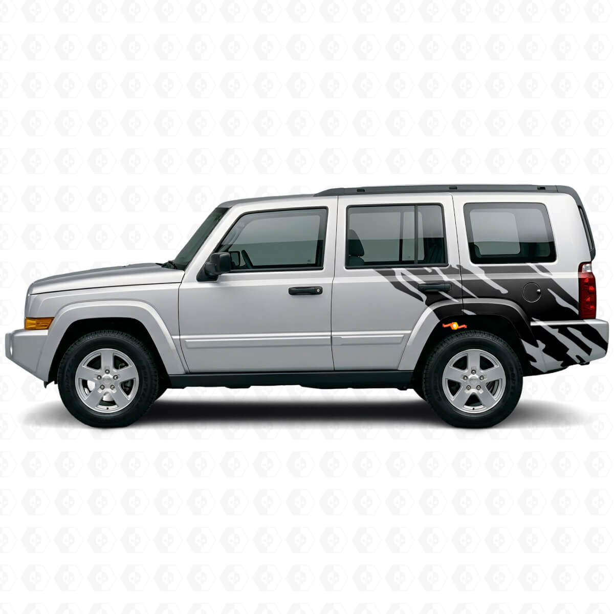 Schlammspritz-Grafik Heckseiten-Vinylaufkleber für Jeep Commander 2006-2010