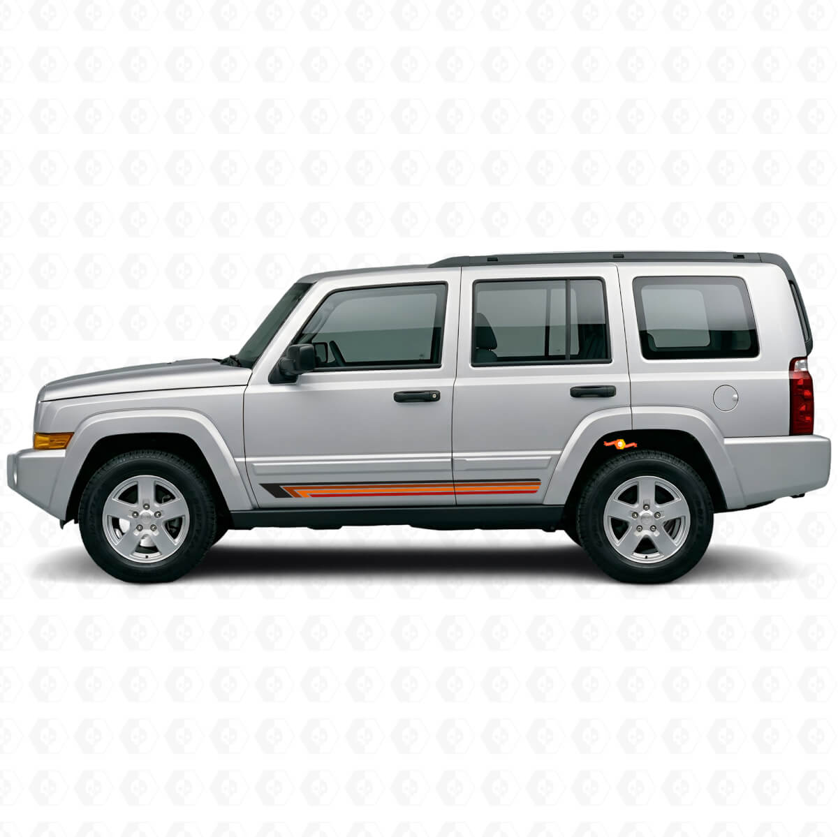 Vintage Gerade Streifen Seiten Vinyl Aufkleber für Jeep Commander 2006-2010
