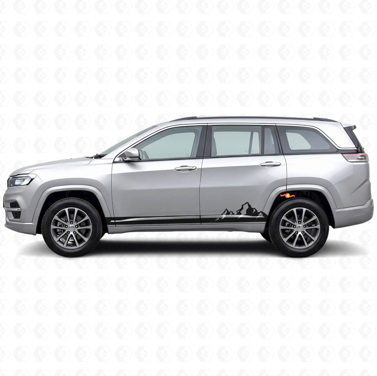 Mountains Dünne Streifen Seiten-Vinylaufkleber für Jeep Commander Meridian 2021+