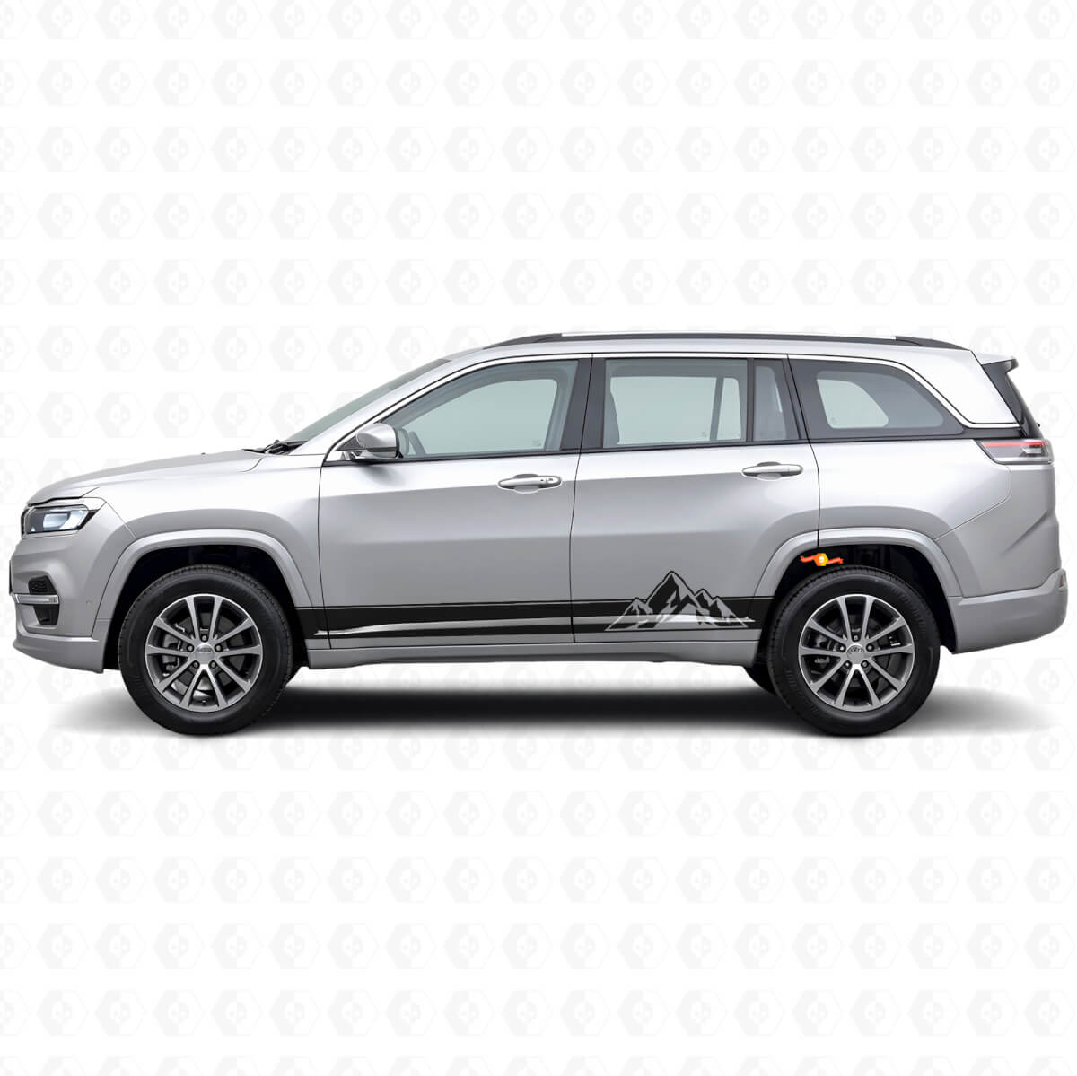 Mountains Style Streifen Seiten Vinyl Aufkleber für Jeep Commander Meridian 2021