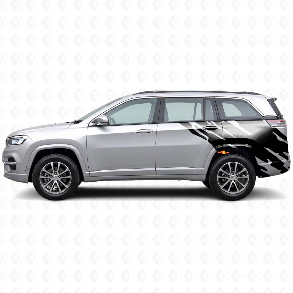 Schlamm-Spritzgrafik Heckseitiger Vinyl-Aufkleber für Jeep Commander Meridian 2021+
