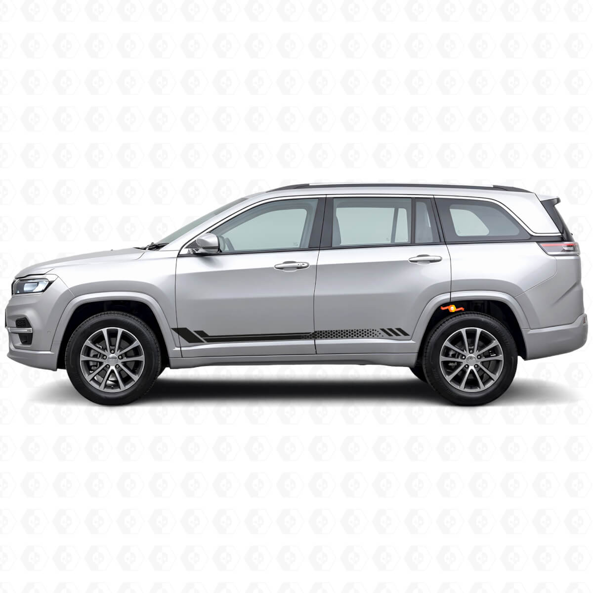 Honeycomb-Streifen Seiten-Vinylaufkleber für Jeep Commander Meridian 2021+