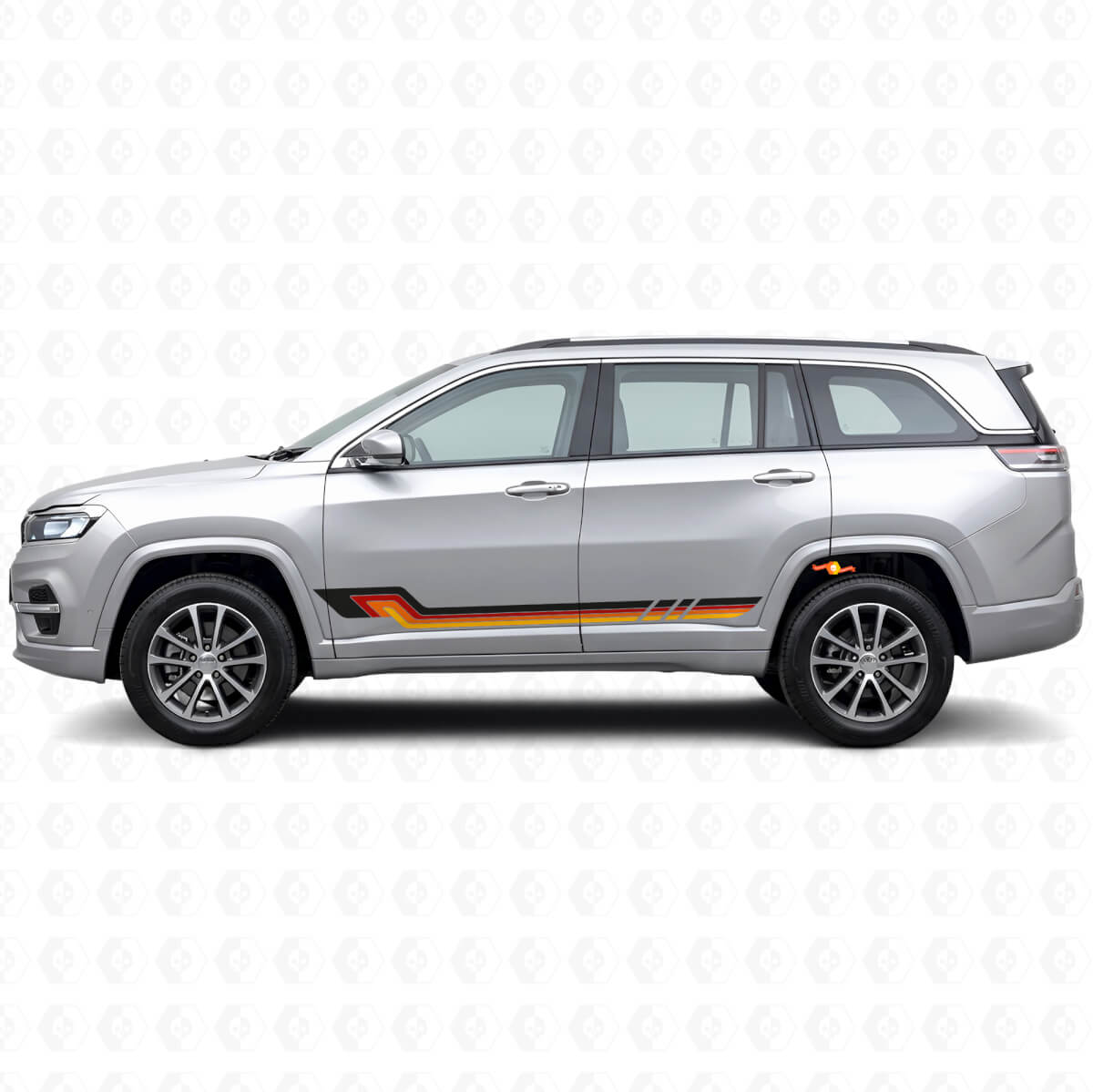 Vintage-Stil Seitenstreifen Vinylaufkleber für Jeep Commander Meridian 2021+