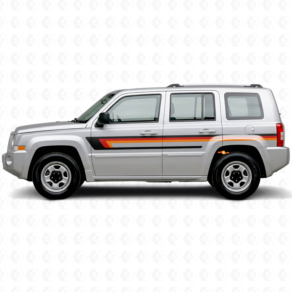 Dreifach-Streifen Türseiten Vinylaufkleber für Jeep Patriot 2007-2017
