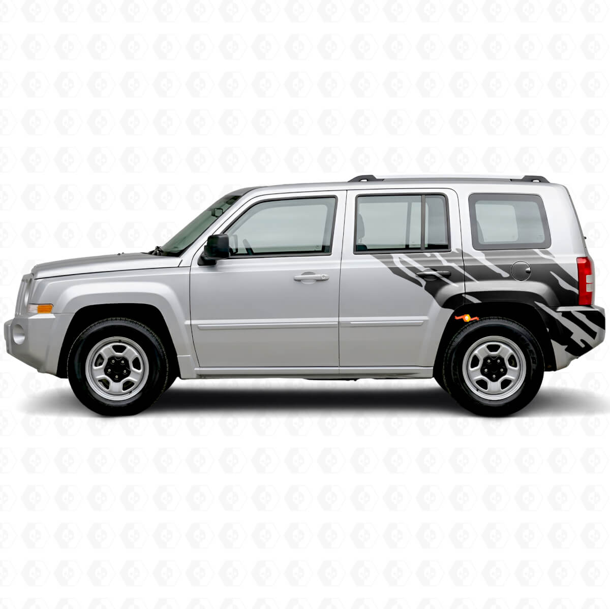Schlamm-Spritz-Grafik Heckseiten-Vinylaufkleber für Jeep Patriot 2007-2017