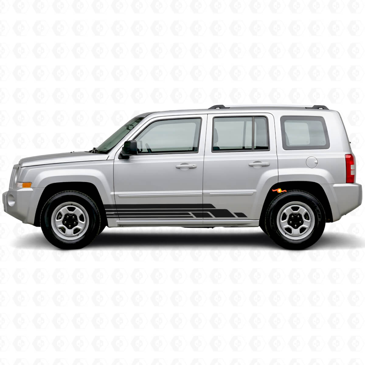 Gebogene Streifen Seiten-Vinylaufkleber-Set für Jeep Patriot 2007-2017