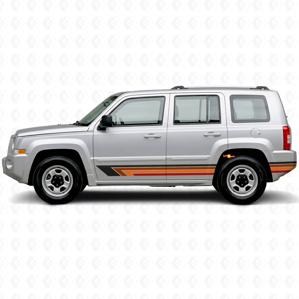 Vintage gerade Streifen Seiten-Vinylaufkleber für Jeep Patriot 2007-2017