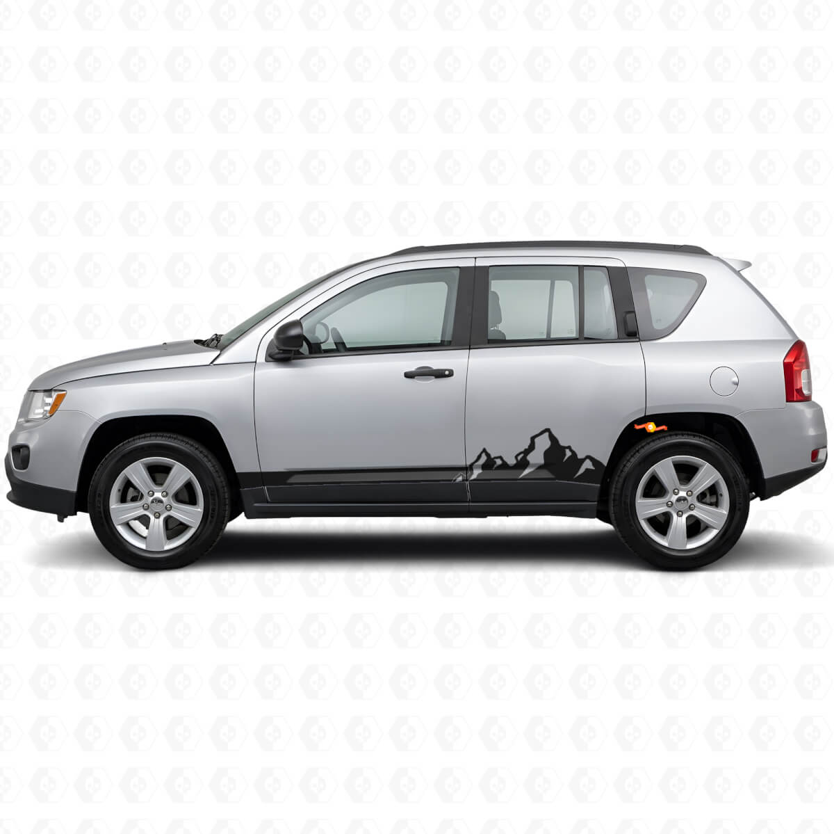 Berge Dünne Streifen Seiten-Vinylaufkleber für Jeep Compass 2007-2016