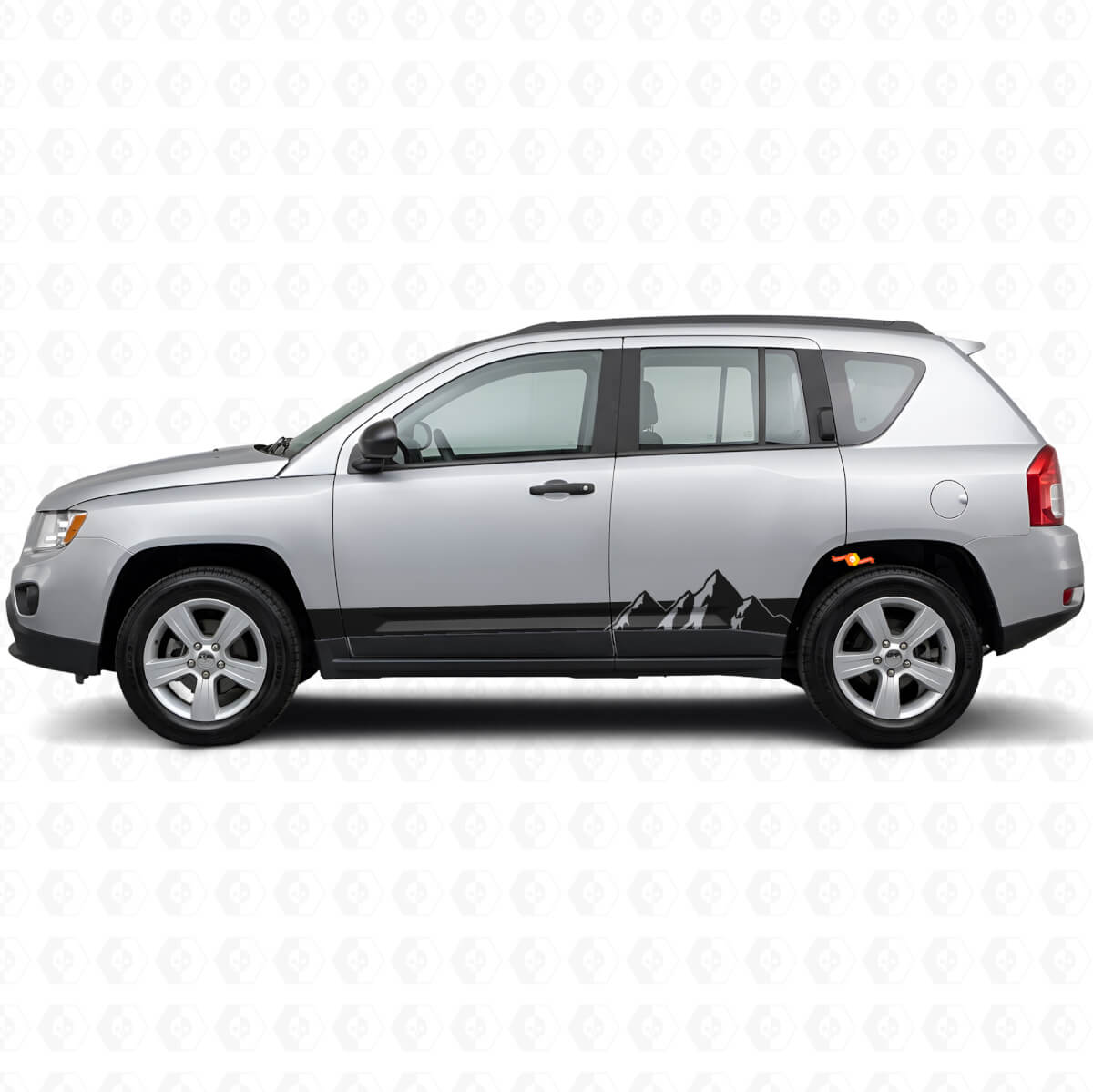 Mountains Wide Stripes Seiten-Vinylaufkleber für Jeep Compass 2007-2016