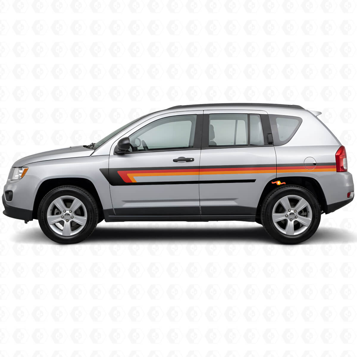 Dreifach-Streifen Türseiten-Vinylaufkleber für Jeep Compass 2007-2016