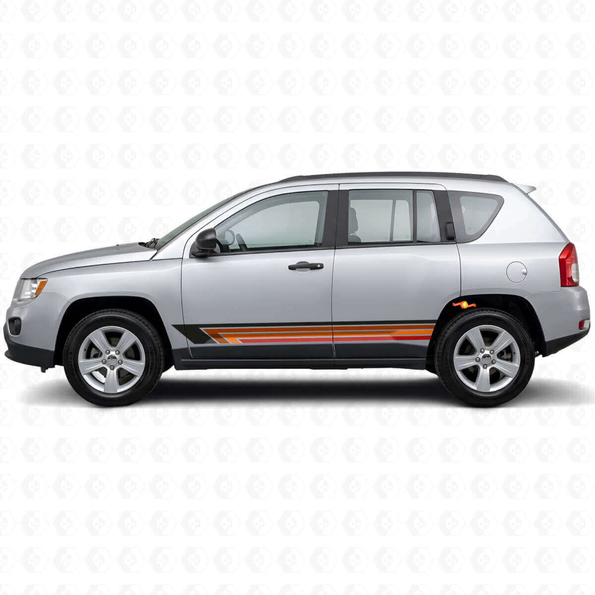 Vintage gerade Streifen Seiten-Vinyl-Aufkleber für Jeep Compass 2007-2016